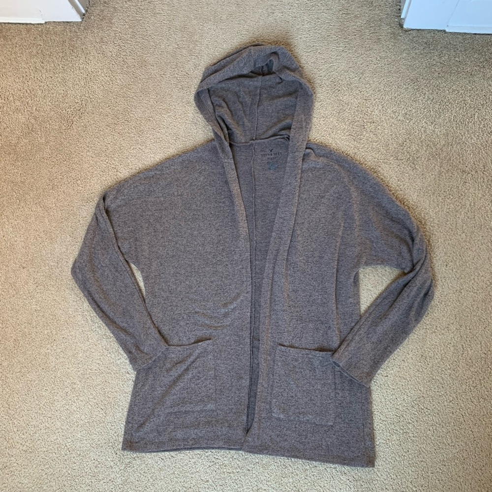 Brown Hooded Cardigan